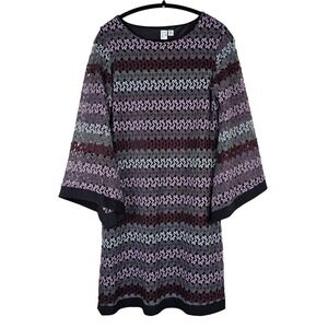 Emma Michele Multicolor Crochet‎ Dress Women's Size M Bell Sleeve